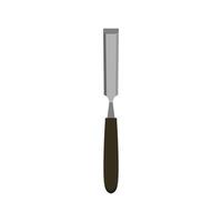 chisel flat design illustration. Wood Carving Chisel isolated on white background. Carpentry hand tools with wooden handle. vector