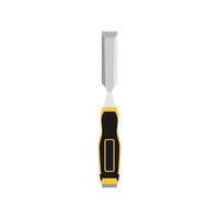 chisel flat design illustration. Wood Carving Chisel isolated on white background. Carpentry hand tools with wooden handle. vector