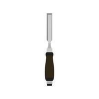 chisel flat design illustration. Wood Carving Chisel isolated on white background. Carpentry hand tools with wooden handle. vector