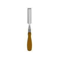 chisel flat design illustration. Wood Carving Chisel isolated on white background. Carpentry hand tools with wooden handle. vector