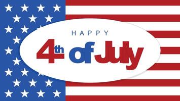 Happy 4th of July, Red White and Blue, with American Flag Background vector