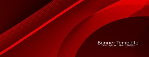 Modern elegant wave style red color banner design vector