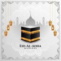 Eid Al Adha mubarak Islamic festival greeting card design vector