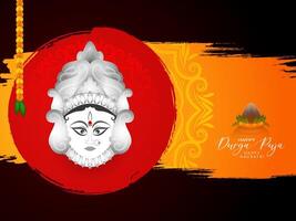 Elegant Durga Puja and traditional Happy navratri festival celebration background vector