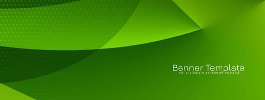 Decorative elegant wave style green color banner design vector