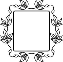 Luxury golden square frame botanic garden vingate pattern vector