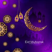 Eid Mubarak cultural festival decorative background design vector