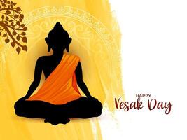 contento Buda purnima o vesak día festival saludo tarjeta vector