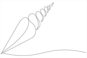 Continuous one line art drawing of delicious and cool fresh ice cream, minimalism design outline vector