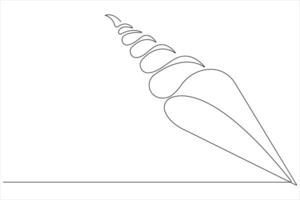 Continuous one line art drawing of delicious and cool fresh ice cream, minimalism design outline vector