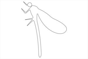Dragonfly continuous one line art drawing of outline illustration vector