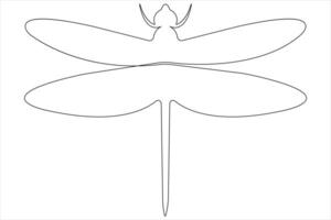 Dragonfly continuous one line art drawing of outline illustration vector