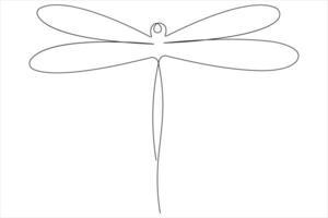Dragonfly continuous one line art drawing of outline illustration vector