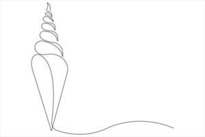 Continuous one line art drawing of delicious and cool fresh ice cream, minimalism design outline vector
