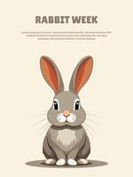 Rabbit Week background. vector