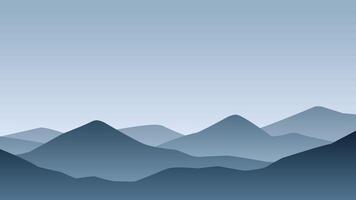 Landscape illustration of mountain ridge scenery vector