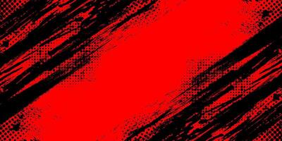 Black and Red Grunge Brush Background with Halftone Effect. Retro Grunge Background vector