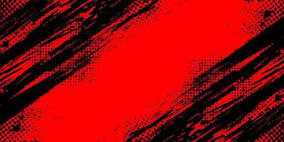 Black and Red Grunge Brush Background with Halftone Effect. Retro Grunge Background vector