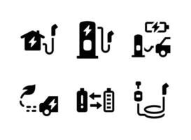 Simple Set of Electric Vehicle Solid Icons vector