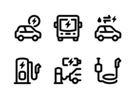 Simple Set of Electric Vehicle Line Icons vector