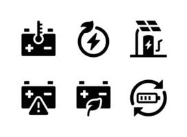 Simple Set of Electric Vehicle Solid Icons vector