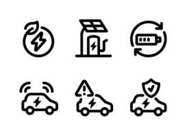 Simple Set of Electric Vehicle Line Icons vector