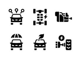 Simple Set of Electric Vehicle Solid Icons vector