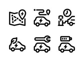 Simple Set of Electric Vehicle Line Icons vector