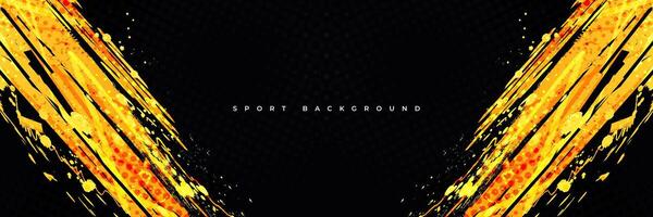 Abstract Sports Background with Orange Brushstrokes and Halftone Effect. Dynamic Grunge Background Design vector