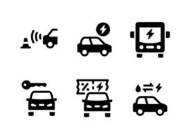 Simple Set of Electric Vehicle Solid Icons vector