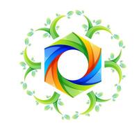 polygon tree logo design vector