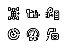 Simple Set of Electric Vehicle Line Icons vector