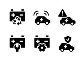 Simple Set of Electric Vehicle Solid Icons vector