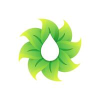 water and leaf colorful logo design vector