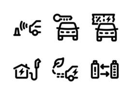 Simple Set of Electric Vehicle Line Icons vector