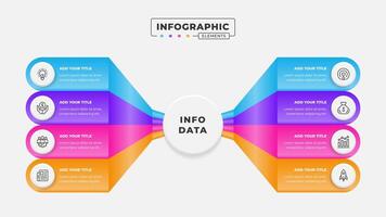 Business process infographic design template with 8 steps vector