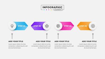 Business process arrow infographic design template with 4 steps vector