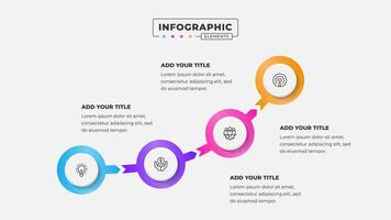 Business process circular arrow infographic design template with 4 steps vector
