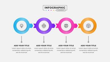 negocio circular flecha infografía diseño modelo con 4 4 pasos vector