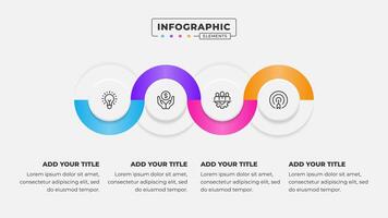 Business process circular infographic design template with 4 steps vector