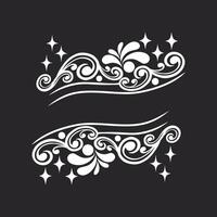 Ornament floral design element for frame, border, and wedding with vintage style vector