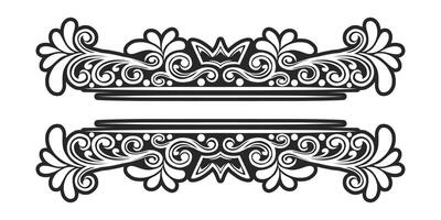 Ornament floral design element for frame, border, and wedding with vintage style vector