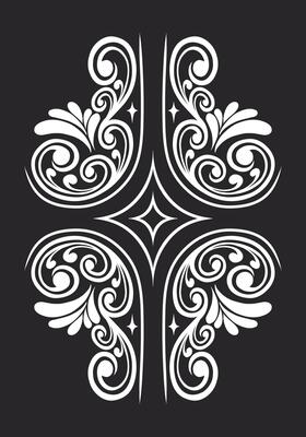 Ornament floral design element for frame, border, and wedding with vintage style
