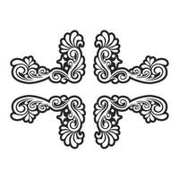 Ornament floral design element for frame, border, and wedding with vintage style vector