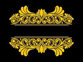 Clásico barroco victoriano marco frontera monograma floral grabado Desplazarse ornamento vector
