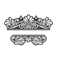 Ornament floral design element for frame, border, and wedding with vintage style vector