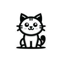 Cat cute logo design inspiration, Black cat logo illustration vector