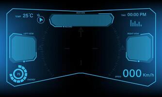 HUD sci-fi interface screen view design virtual reality futuristic technology display vector