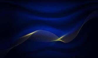 Blue gold wave abstract vector