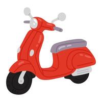 dibujos animados garabatear scooter vector